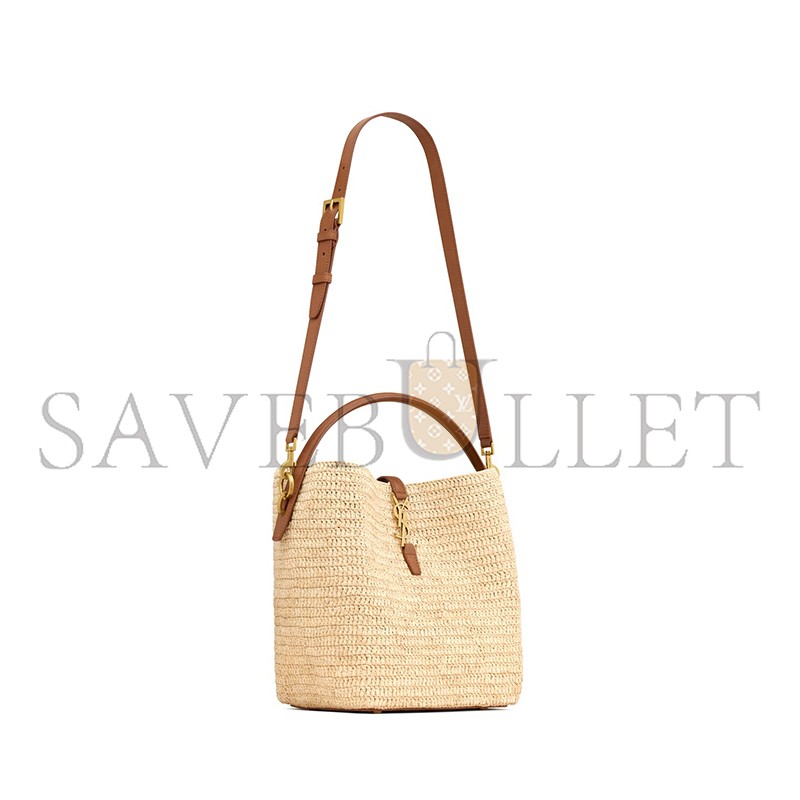 Y*L le 37 in woven raffia and vegetable-tanned leather 773991gaad72080 (20*25*16cm)